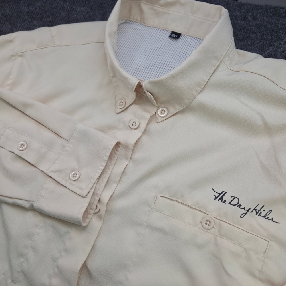 The Day Hiker Women 2XL Cream Polyester Utility Hiking Shirt Long Sleeve Vented